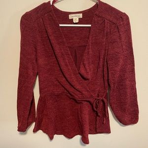 Red Tie Front Blouse